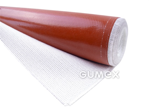 Ohnivzdorná ochranná tkanina SHILCUT FIBERGLASS, 2,5mm, šíře 1000mm, skelné vlákno/silikon, -54°C/+260°C, červená